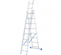 Алюминиевая трехсекционная лестница СИБРТЕХ 3х8 ступеней 97818