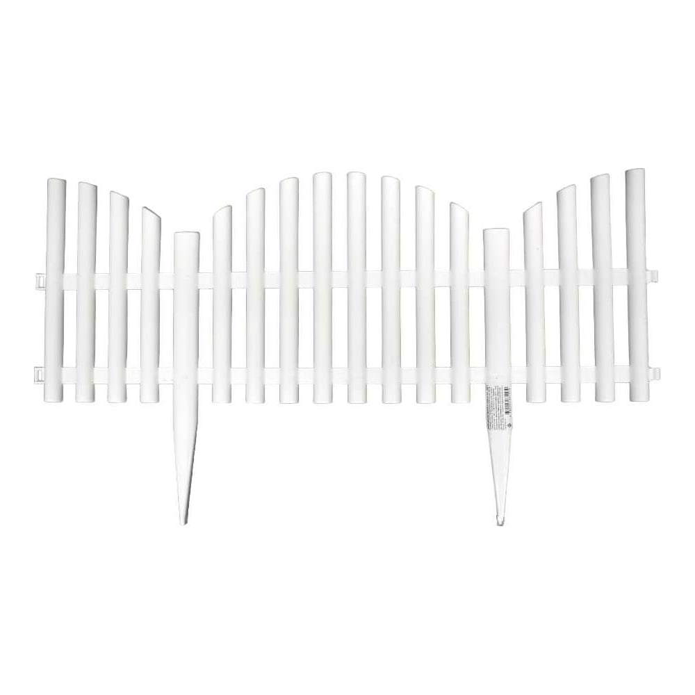 Садовое ограждение ПОЛИМЕРСАД Забор декоративный №9, белое, 4 шт. ПС ...