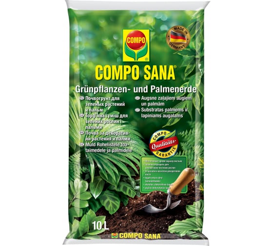 Почвогрунт для зеленых растений и пальм COMPO SANA 10 л ПТ000001085 1