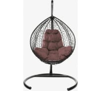 Складное подвесное кресло ООО Макс Мастер КАПЛЯ, с ротангом коричневое, коричневая подушка 11500205