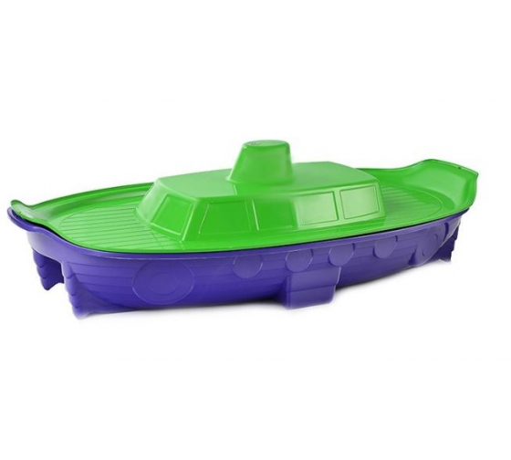 Песочница-бассейн Doloni Корабль с крышкой, салатово-фиолетовая, 71.5х138 см 03355/2 1