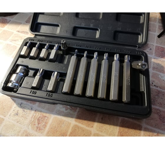 Набор бит TORX с отверстием 15 шт. TORX с отверстием АвтоDело 40644 ...
