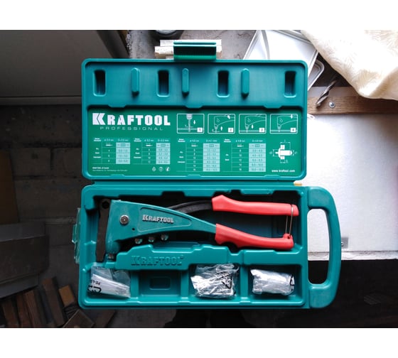 Литой заклепочник в кейсе KRAFTOOL X-5F удержание заклепки, 2.4 - 4.8 ...
