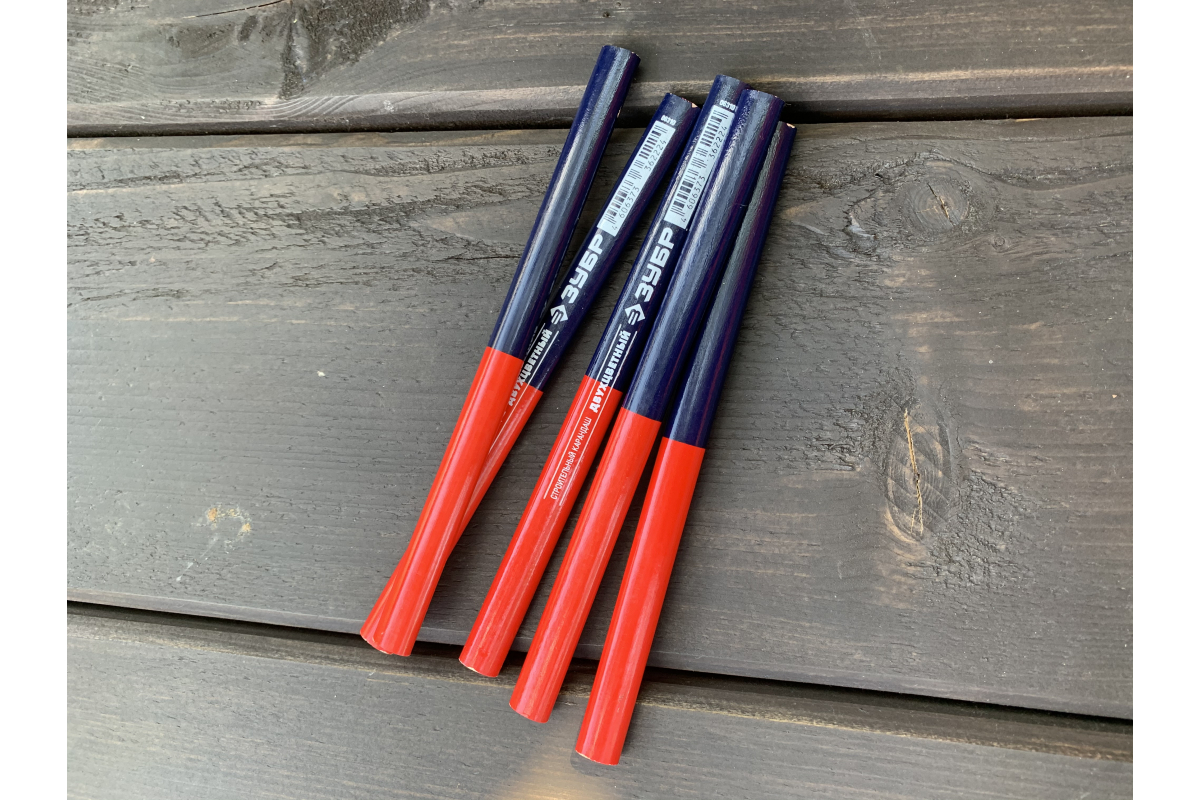 Двухцветный строительный карандаш Зубр КС-2 180 мм 06310 - выгодная .
