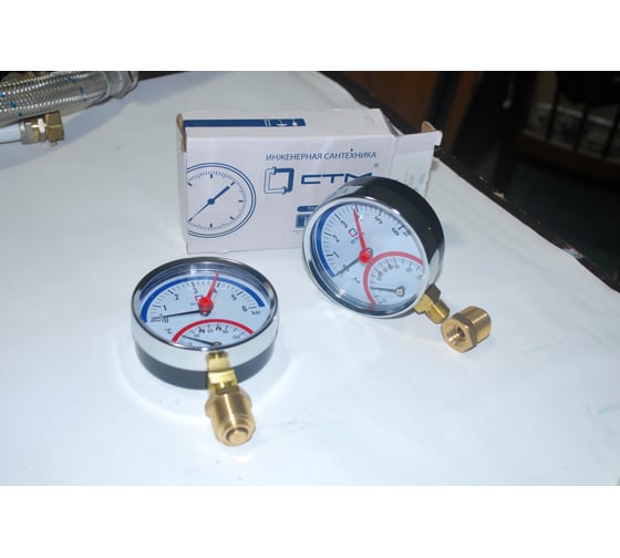 Термо-манометр аксиального подключения 1/4\" до 6 бар СТМ CTM14A06 ...