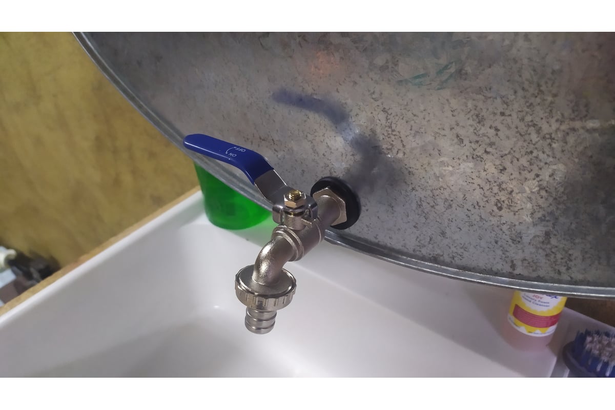 Шаровой кран AQUALINK водоразборный, под шланг, 1/2 Wh ручка ECO 3965 ...