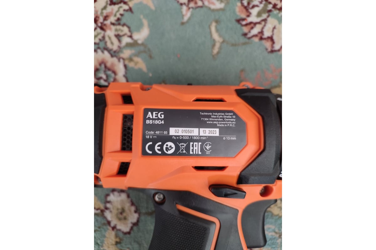 Aeg дрель шуруповерт bs18g4 202c 4935478630