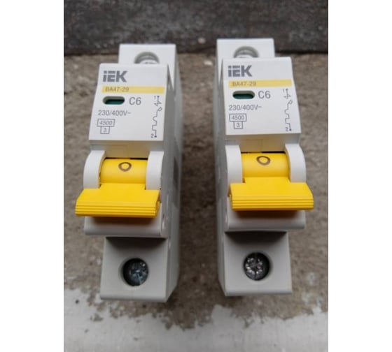 Автоматический выключатель IEK ВА47-29 1п, 6А, "С", 4.5кА MVA20-1-006-C ...