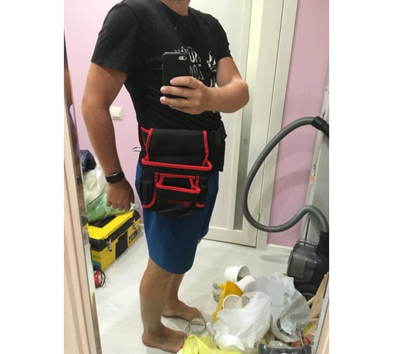 Сумка-пояс двойная (20 карманов; держатель для молотка) MATRIX 90240 ...