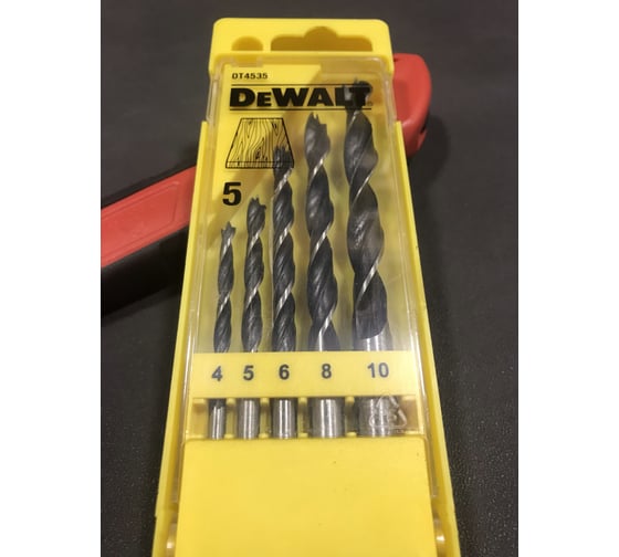 Набор сверл по дереву 5 шт. (D 4; 5; 6; 8; 10 мм) DEWALT 4535 11