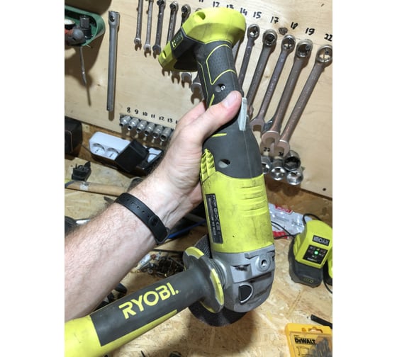 Аккумуляторная угловая шлифмашина Ryobi ONE+ R18AG-0 5133001903 123