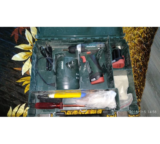 Аккумуляторный шуруповерт Metabo 12 V, кейс PowerMaxx BS 600080500 180