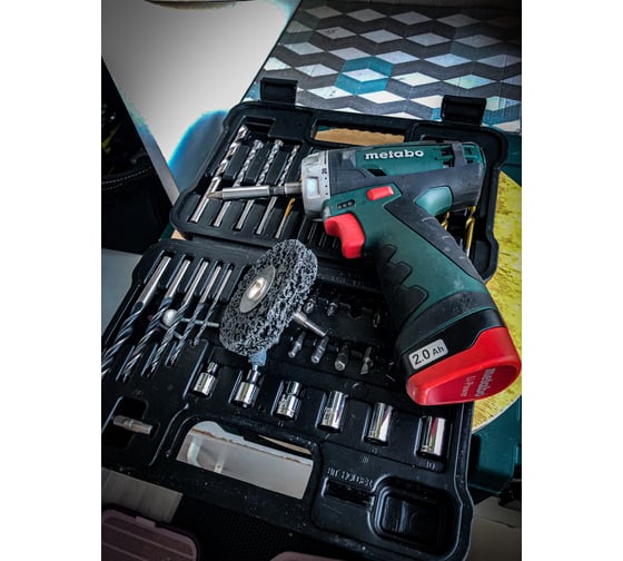 Аккумуляторный шуруповерт Metabo 12 V, кейс PowerMaxx BS 600080500 70