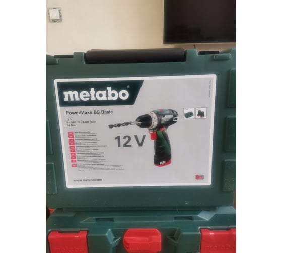 Аккумуляторный шуруповерт Metabo 12 V, кейс PowerMaxx BS 600080500 54