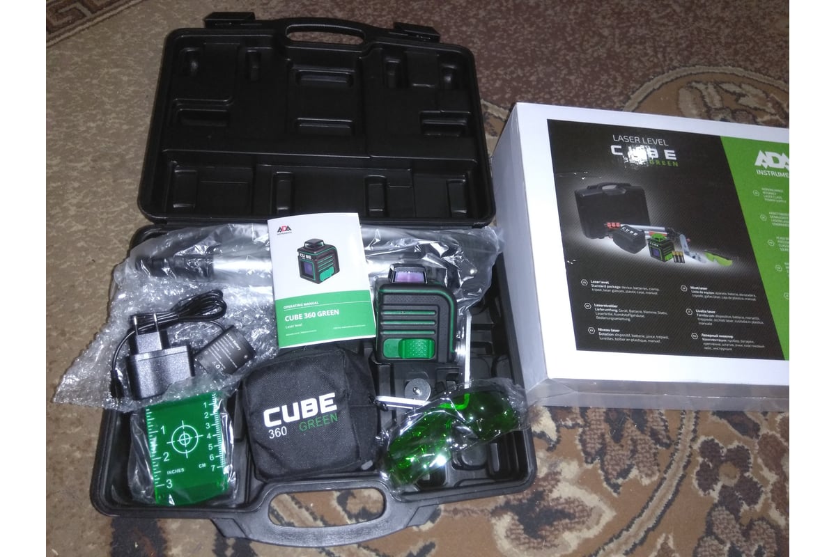 Лазерный уровень ADA CUBE 360 Green Ultimate Edition А00470 - выгодная ...