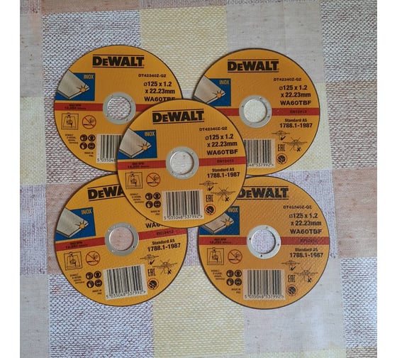 Круг отрезной по металлу INDUSTRIAL (125х22,2 мм) DEWALT DT42340Z 10