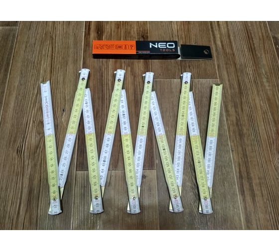 Метр, складной деревянный 2 м, бело- желтый NEO Tools 74-020 15