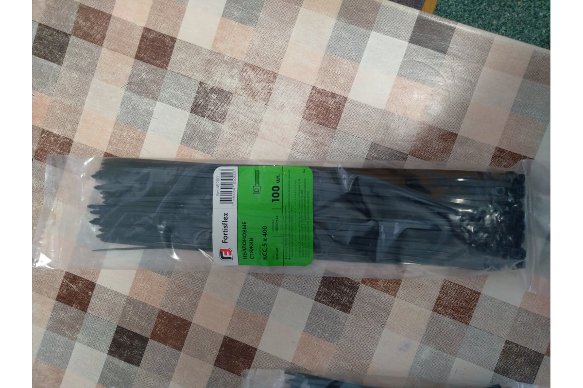 Нейлоновые стяжки FORTISFLEX КСС 5х400 черный 100 штук 49790 - выгодная ...