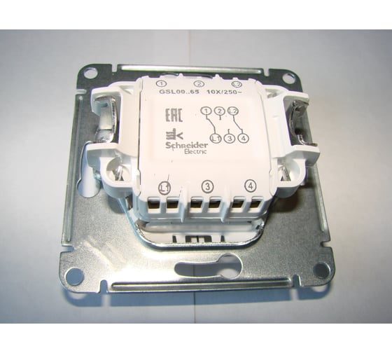 2-клавишный механизм переключателя Schneider Electric СП Glossa сх.6 10AX белый GSL000165 10