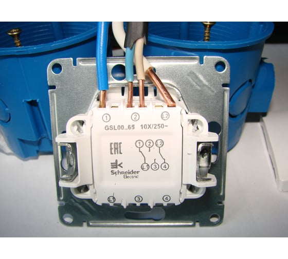 2-клавишный механизм переключателя Schneider Electric СП Glossa сх.6 10AX белый GSL000165 11