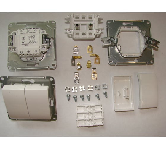 2-клавишный механизм переключателя Schneider Electric СП Glossa сх.6 10AX белый GSL000165 13