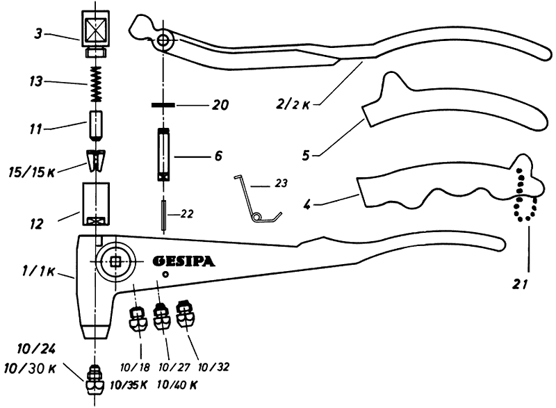 Заклёпочник Gesipa NTS 7030010 М00001017 - выгодная цена, отзывы, характеристики