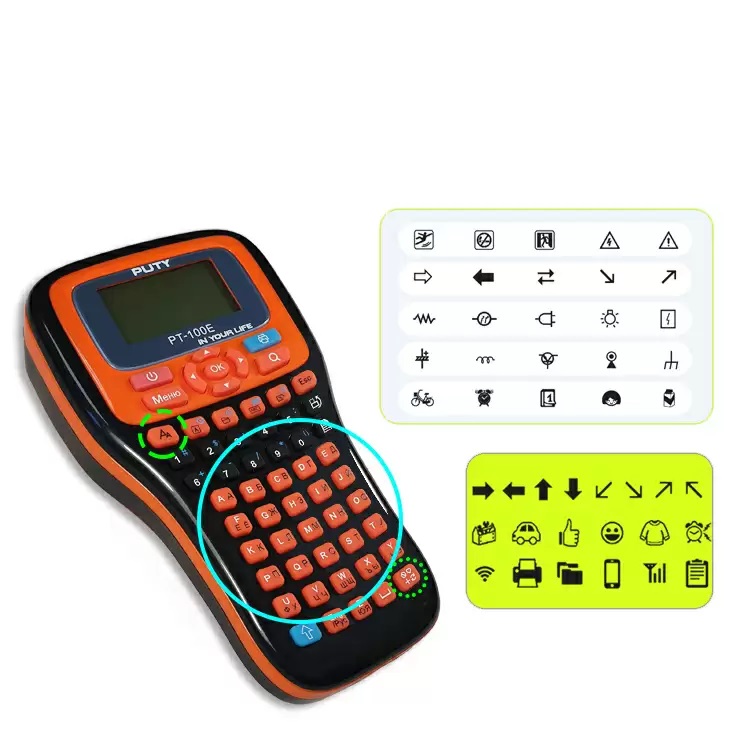 Принтер для печати наклеек Puty PT-100E ручной, кириллица/латиница ...