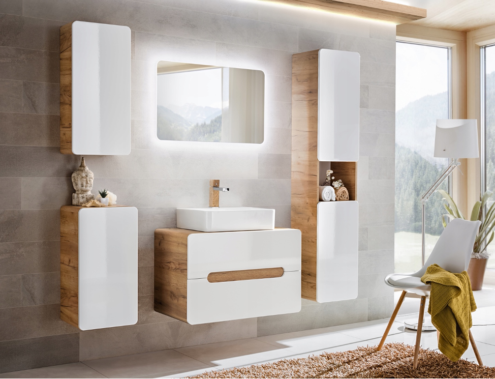 Комплекты мебели для ванной - материал фасада - мдф, эмаль